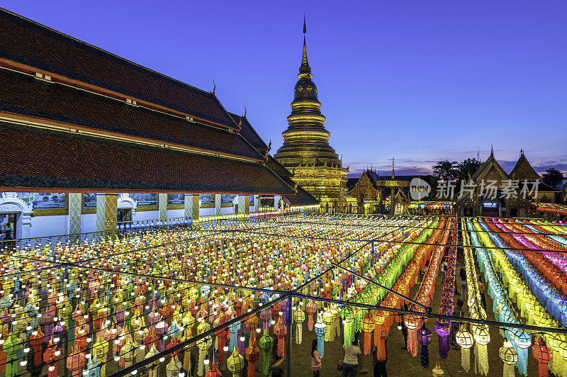 Wat Phra harpunchai，兰汶省，泰国